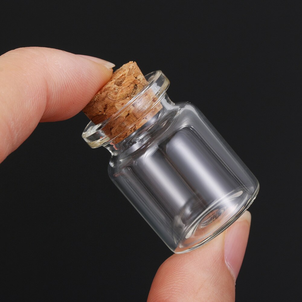 5/8/12/15ml 10pcs/pack Clear Vials Glass Bottle Blank Empty Wishing Message Bottles Transparent With Cork Stopper Tiny Small