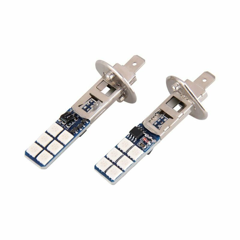 2x h1 12 smd 5050 rgb led -auton ajovalojen sumuvalolamppu + kauko -ohjain 24- -näppäimellä erittäin kirkas