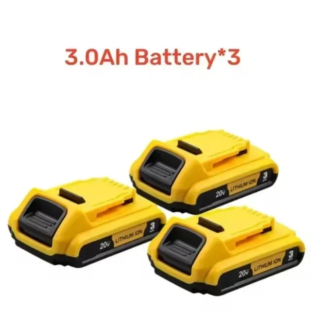 High Drain 18650 Li-Ion Battery Pack 20V 3000mAh CE Certified Rechargeable Battery for Power Tools: Yellow