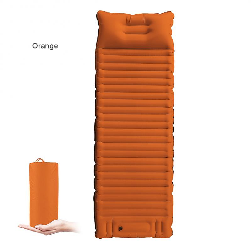 Inflatable Camping Mat Outdoor Camping Beach Inflatable Bed Office Lunch Break Portable Thickened Widened Durable 캠핑: Orange