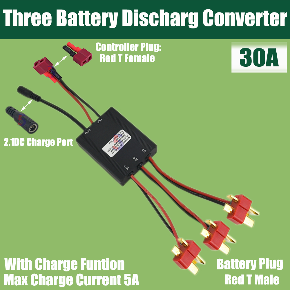 Ebike Three Triple Battery Discharge Converter Connection Adapter 20V-72V 30A/40A Ebike Double Battery Discharge converter: Champagne