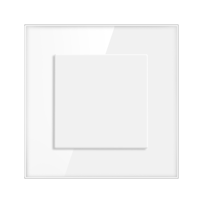 blank cover plate with installation iron plate 86mm*86mm black and white gold gray tempered glass switch socket panel white boar: Wall Socket