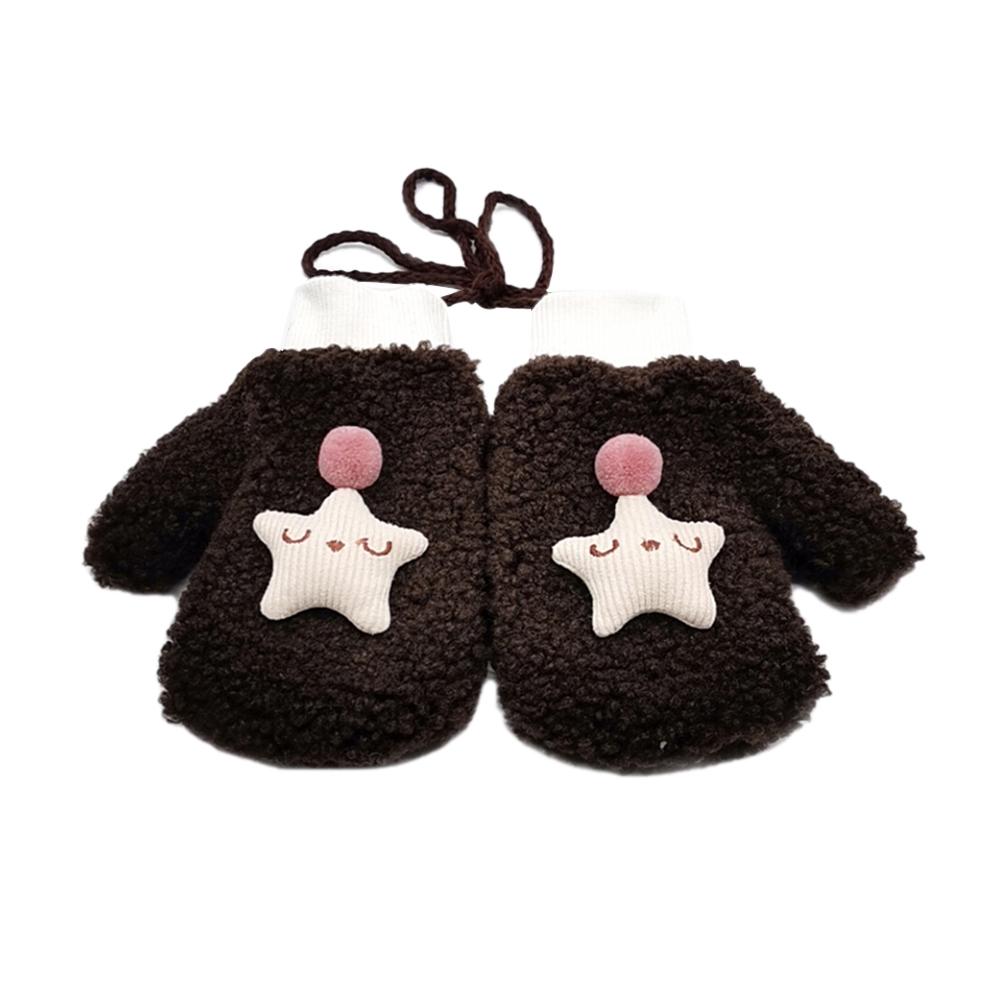 Leuke Herfst Winter Warm Thicken Handschoenen Kinderen Kids Fleece Zachte Meisje Jongen Mitten Imitatie Lam Pluche Leisure Verdikking: 17x9cm B