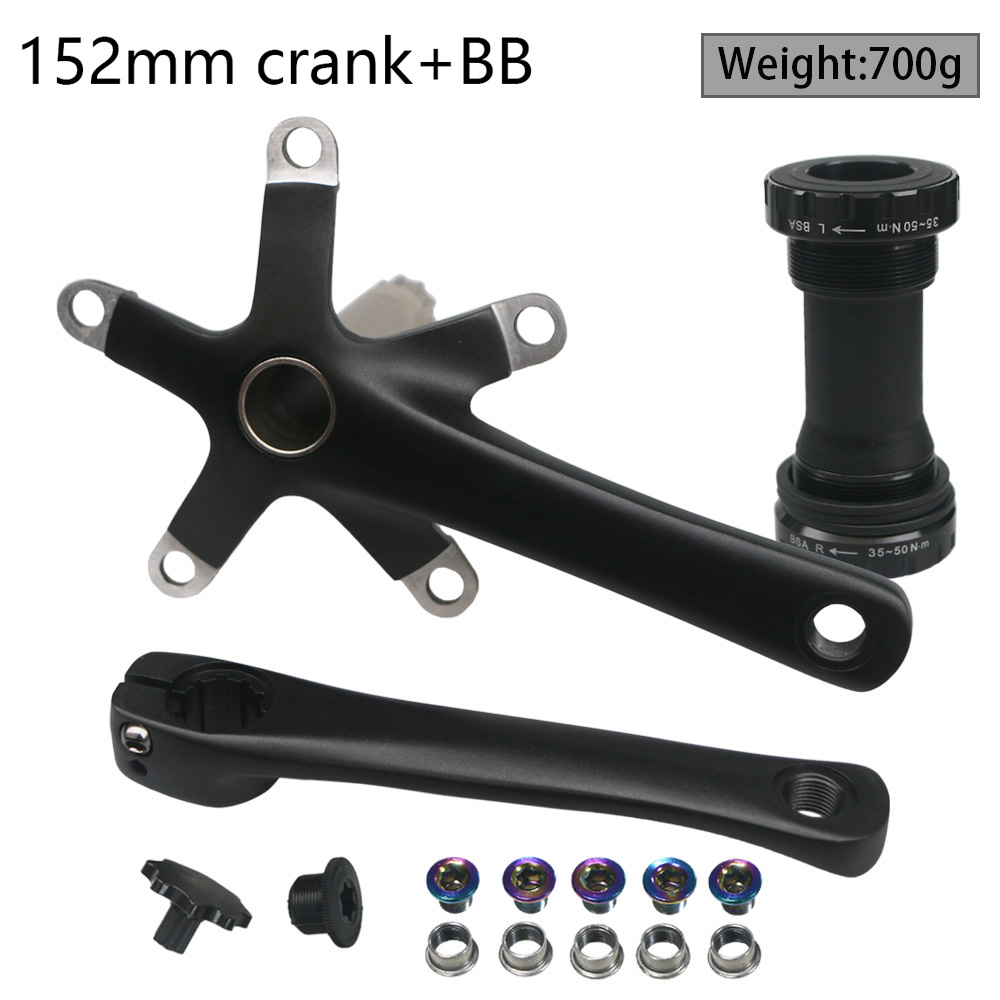 Ensemble de manivelles pour vélo de route, 130 BCD 152 165 170, bras creux intégré, support de pédalier BB: 152 Crank with BB