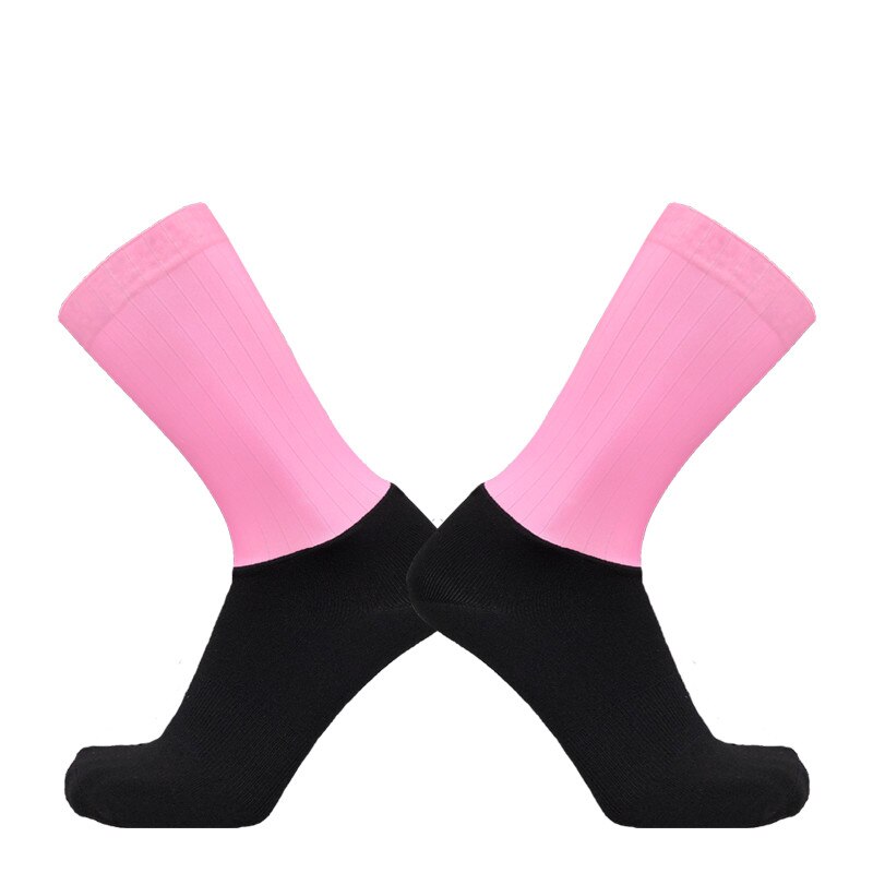 Calcetines de ciclismo transpirables para hombre, antideslizantes, sin costuras, a prueba de agua, para bicicleta de carretera, Verano