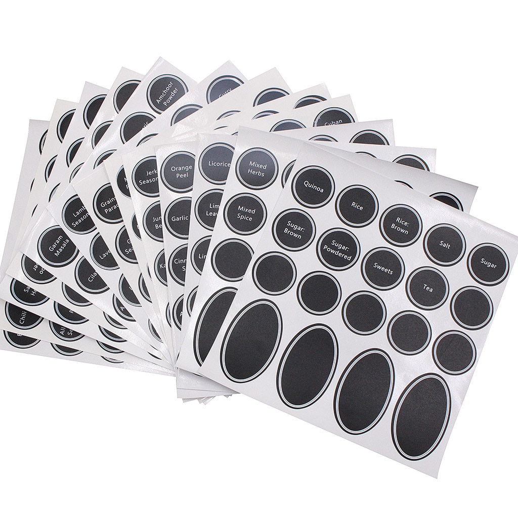 13pcs Spices Stickers Pantry Labels Jars Kitchen Organizer Storage Bottles Waterproof Jar Spice Label Sticker Chalkboard