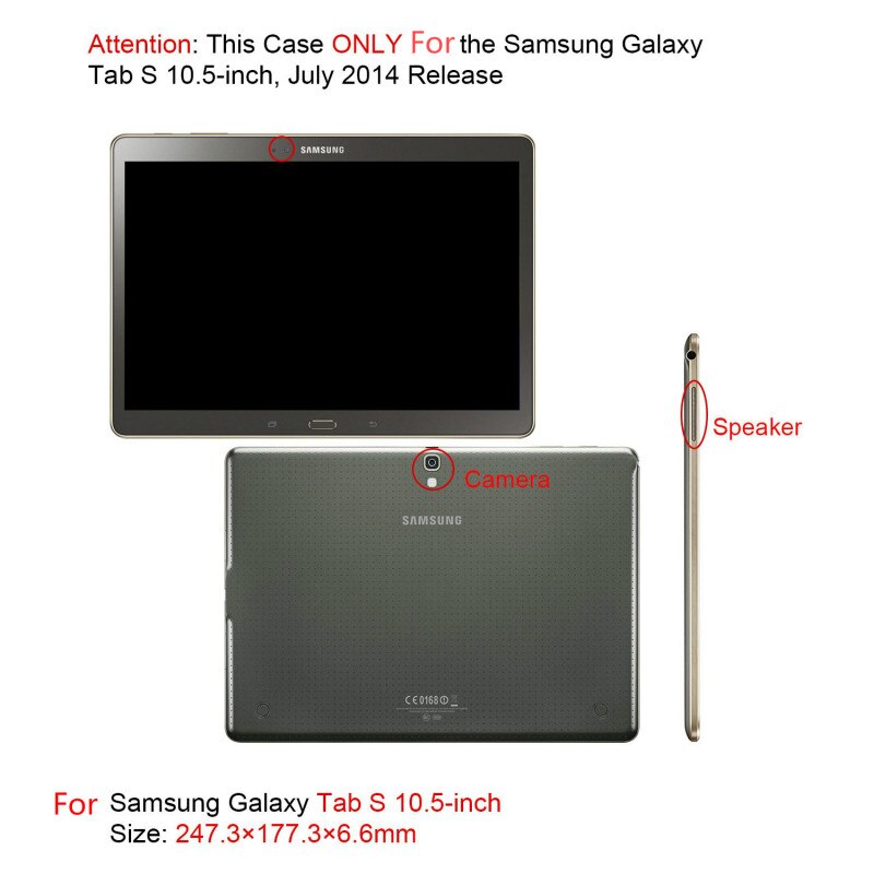 Coque pour Samsung Galaxy Tab S 10.5 "SM-T800 T805 PU Couverture En Cuir Étui Intelligent pour Galaxy Tab S 10.5 pouces T800 T801 T807 Cas: Note