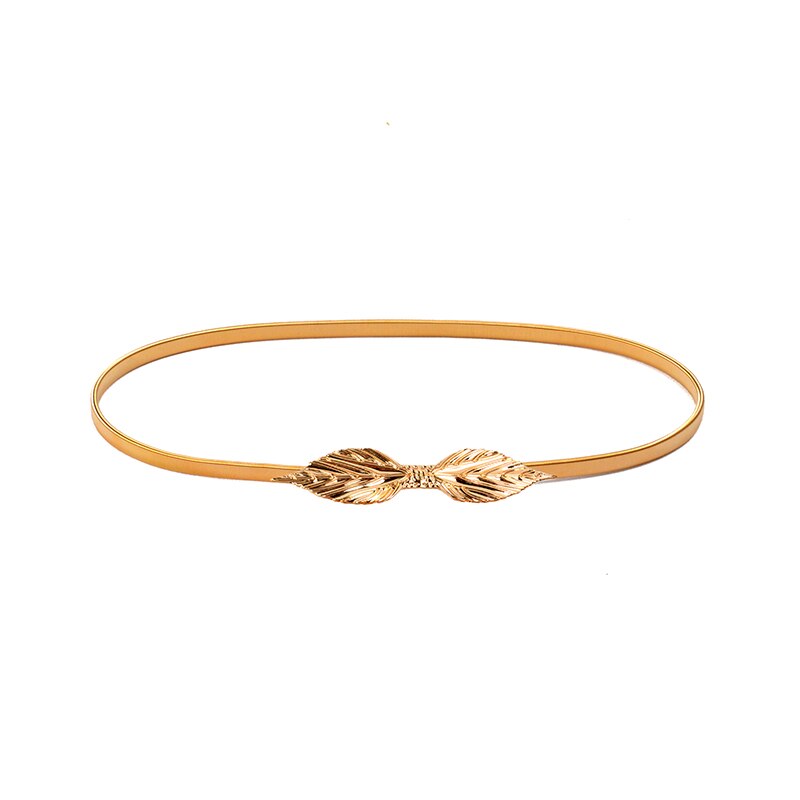 Cinturones elásticos de lujo para mujer, cinturón de cintura para mujeres y niñas, cinturón elástico con forma de hoja de flores, cinturones para mujer: 4