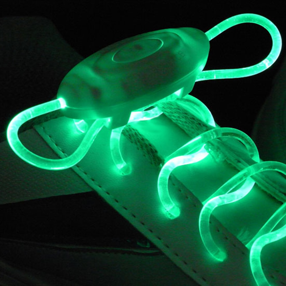 Tira de zapatos con luces LED para decoración de discoteca, tira luminosa con Flash redondo de colores, sin cordones, para perezosos