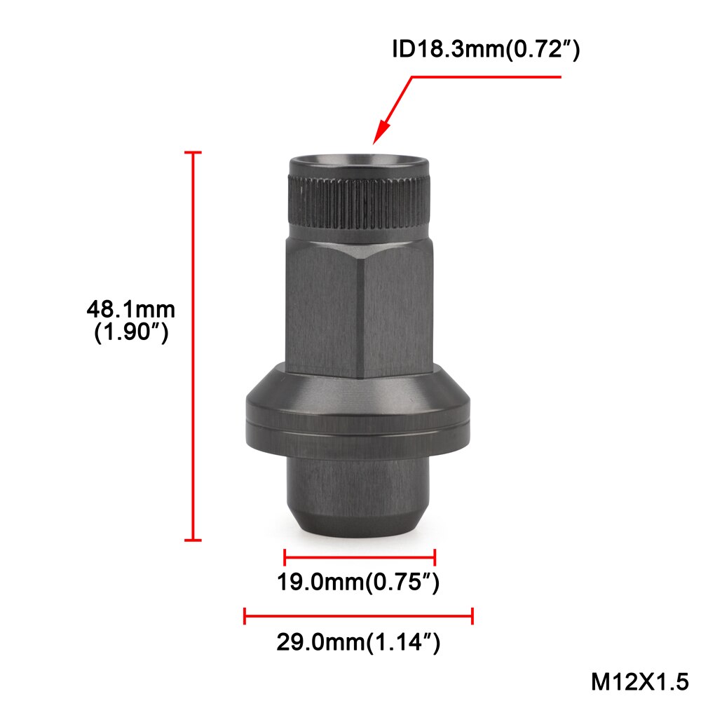 20pcs Wheel Lug Nut M12x1.5 Thread with Washer Seat 7075-T6 Aluminum Car Bolt