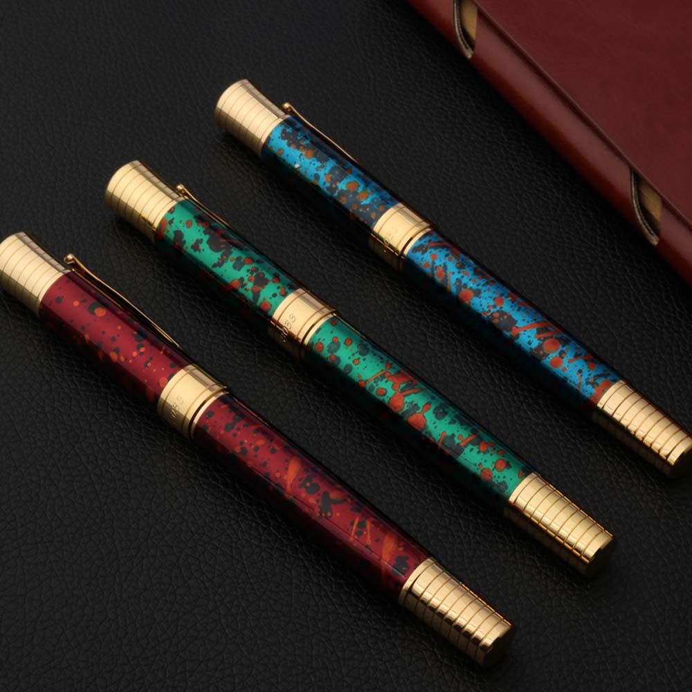 luxury 553 Fountain Pen METAL classic GOLD ink pens Ice flower Stationery Office school supplies