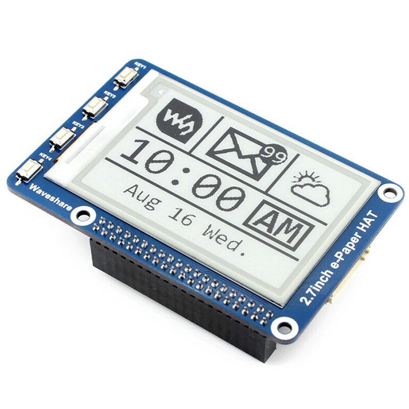 Waveshare 2,7 Zoll E-Papier, 264X176,E-Ink-Display HUT für Raspberry Pi 2B/3B/Null/Null W, Farbe: schwarz, Weiß, Spi-schnittstelle