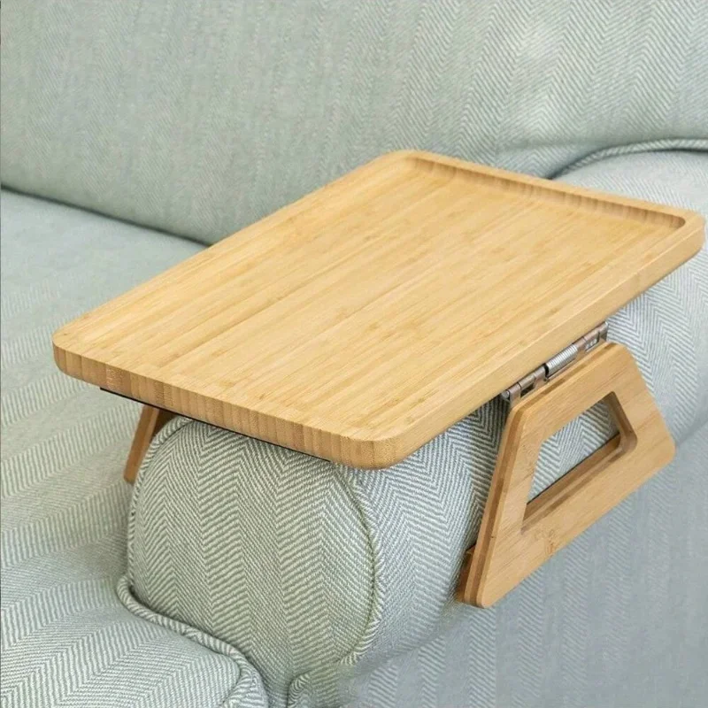 Bank Dienblad Opvouwbare Houten Bank Armleuning Tafel Woonkamer Ronde Ruit Rechthoek Snack Boodschappen Dienblad Praktisch ​ Huishoudelijk gereedschap: Rood