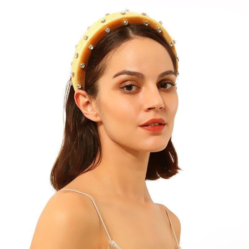 ¡Novedad de ! Diademas de perlas a la , diademas de aro de cristal para cabello hechas a mano de esponja acolchada, diademas para niñas, accesorios para el pelo de boda para mujeres