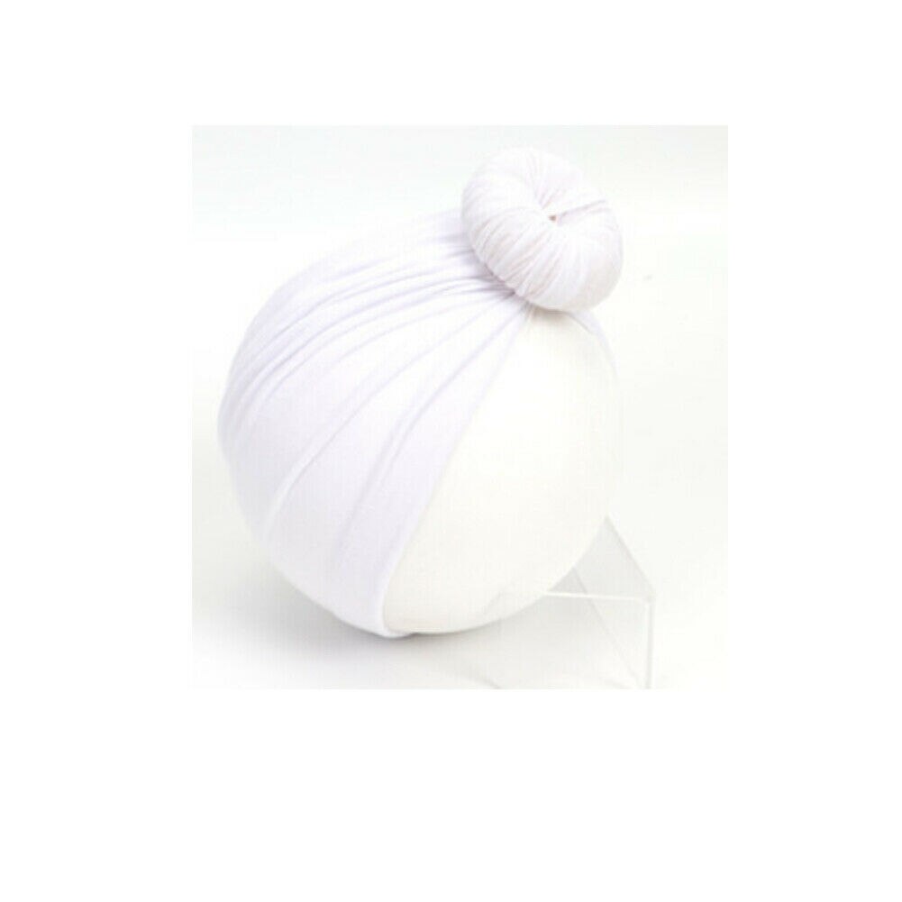 Neugeborenen Kleinkind Kinder Mädchen Baby Kleinkind Turban Verknotet Bogen Hut Cap Stirnband Haarband Headwear Reine Farbe Nette: WHITE