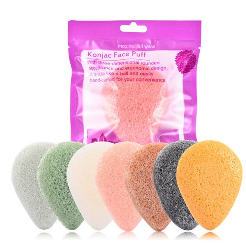 Round Shape Konjac Sponge Cosmetic Puff Face Cleaning Sponge Natural Konjac Puff Facial Cleanser Tool Wash Flutter Makeup Tools: Orange