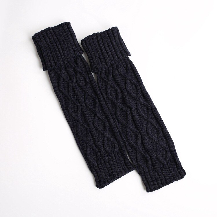 Winter Mädchen Beinlinge Gestrickte freundlicher Stiefel Socken Frauen Länge Stiefel Abdeckung Herbst Fuß Abdeckung freundlicher Knie Pad: Blau Dreh dich über