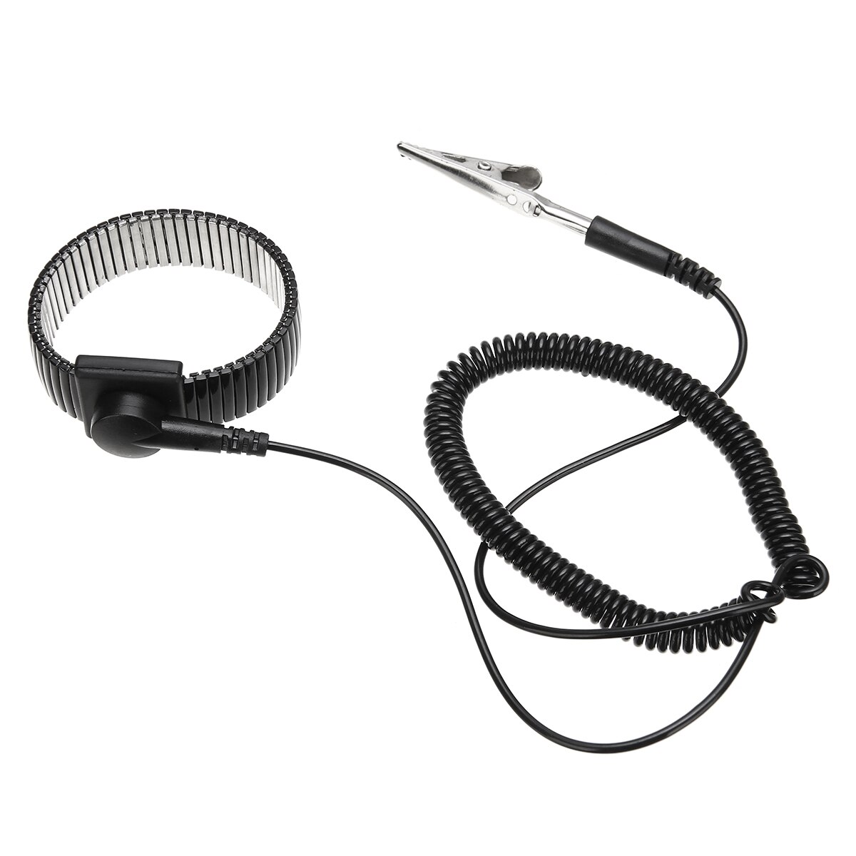 Black Anti Static Ground Wrist Strap Band ESD Metal Bracelet With Alligator Clip For Electronics Repair Work Tools