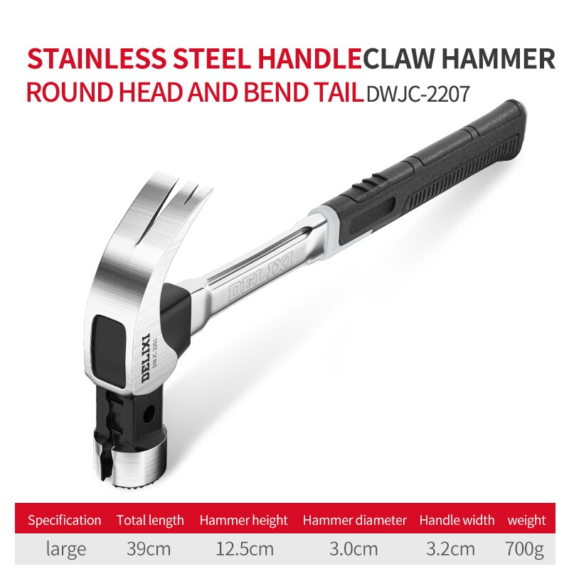 Hand Tool Magnetic Claw Hammer for Woodworking Automatic Nail Suction Hammer Multifunction Non-slip Shockproof Steel Hammer: 6
