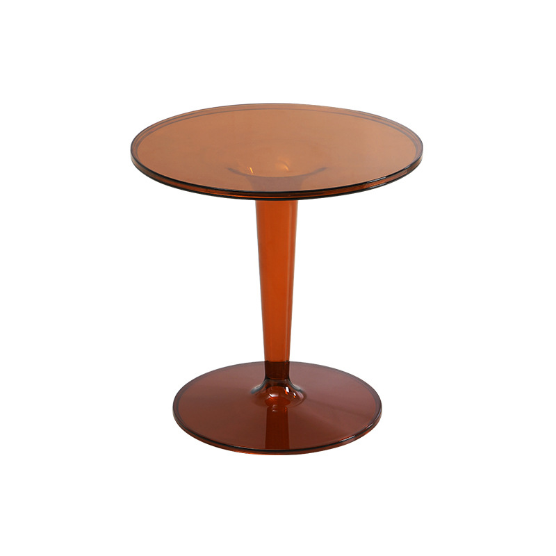 Nordic Eenvoudige Transparante Ins Kleine Salontafel Ronde Acryl Kleine Bijzettafel Verwijderbare Plastic Salontafel Kleine Ronde Tafel: full brown