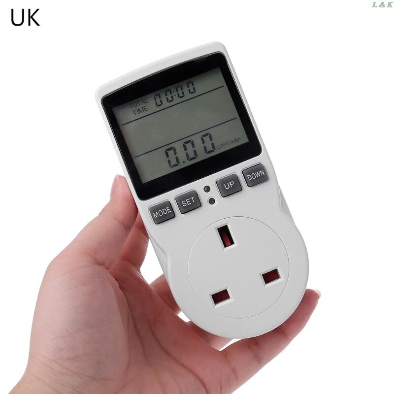 Digitale Digitale Power Meter Socket Eu/Us/Uk Plug Energy Meter Stroom Spanning Watt Elektriciteit Kosten Meten Monitor power