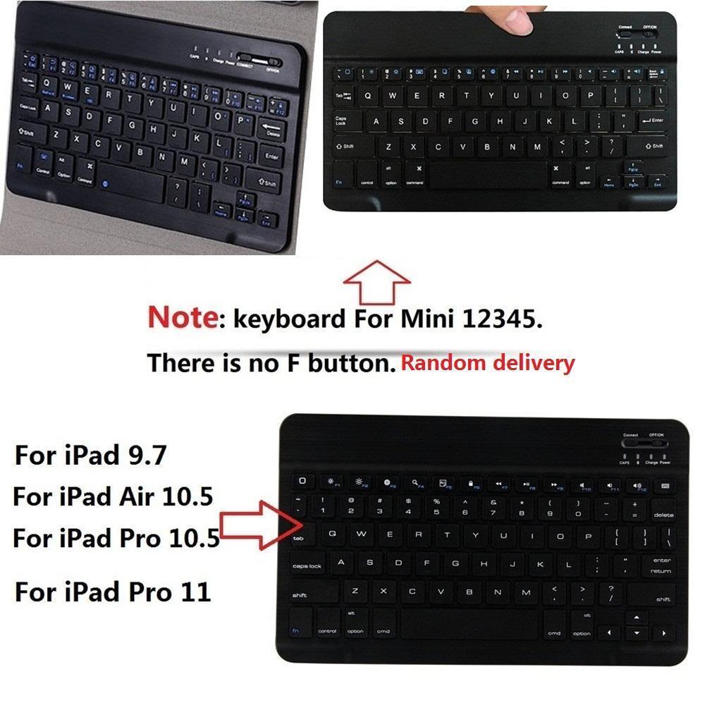 Split Leather Case Met Bluetooth Keyboard Case Voor Ipad Mini 1234