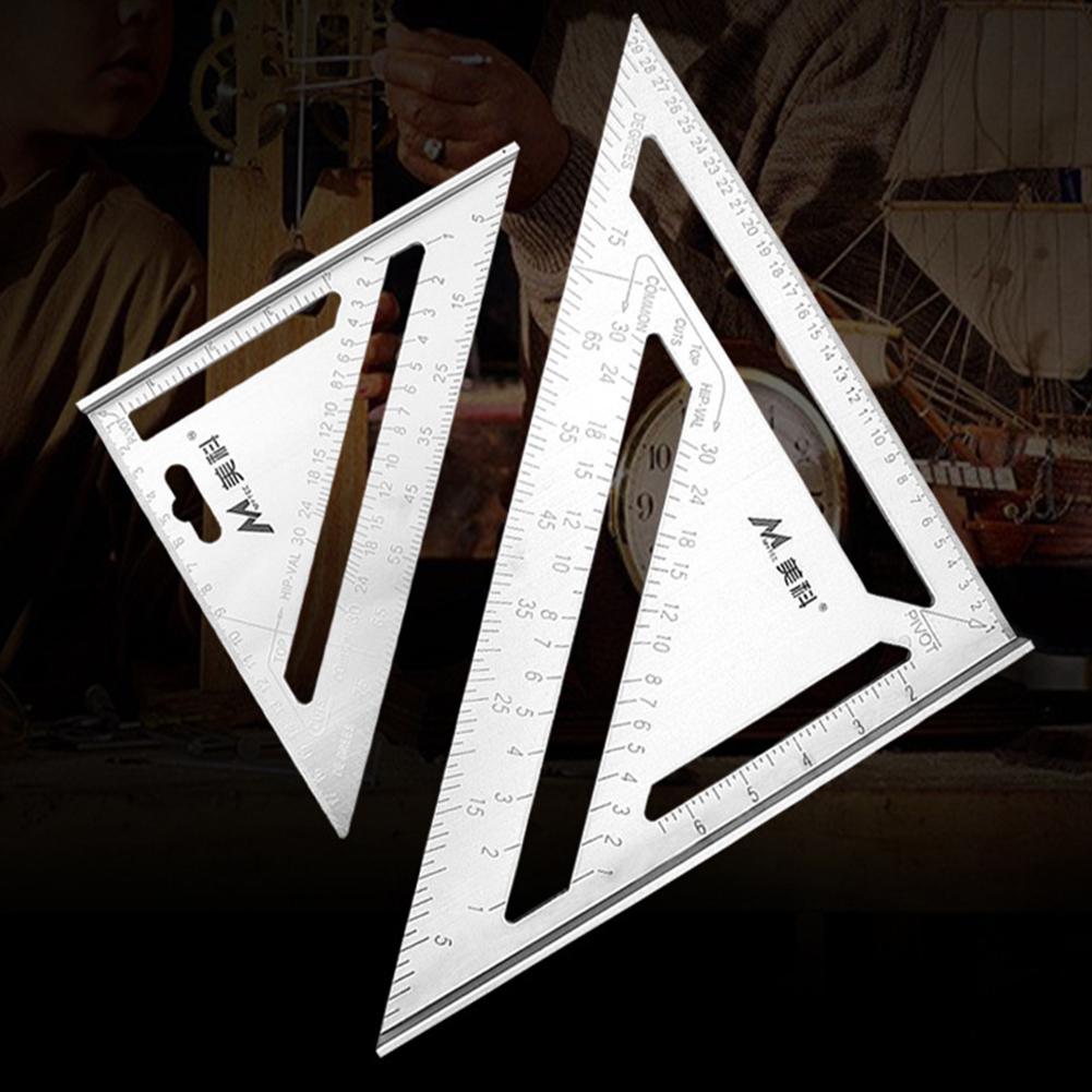 HiMISS métrique Triangle Angle rapporteur en alliage d'aluminium vitesse essayer carré charpentier mesure règle outil de disposition