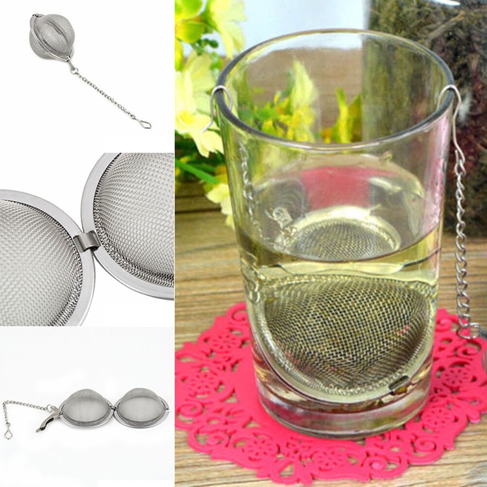 1pcs Stainless Steel Sphere Locking Spice Tea Ball Strainer Mesh