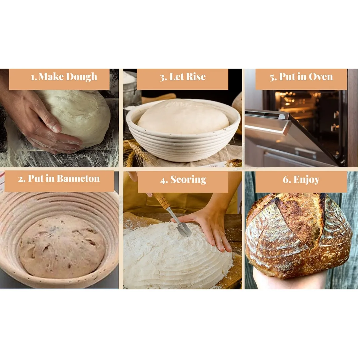 Bread Proofing Basket Sourdough Proofing Basket Round Proofing Bowls Handmade Rattan Baskets Liners Sourdough Bread Making Kit