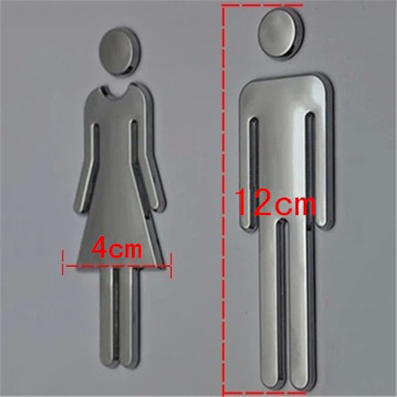 3D Diy Vrouw & Man Wc Deur Teken Badkamer Toilet Wc Deur Teken Voor Wc Deur Teken Muursticker Decor verwijderbare