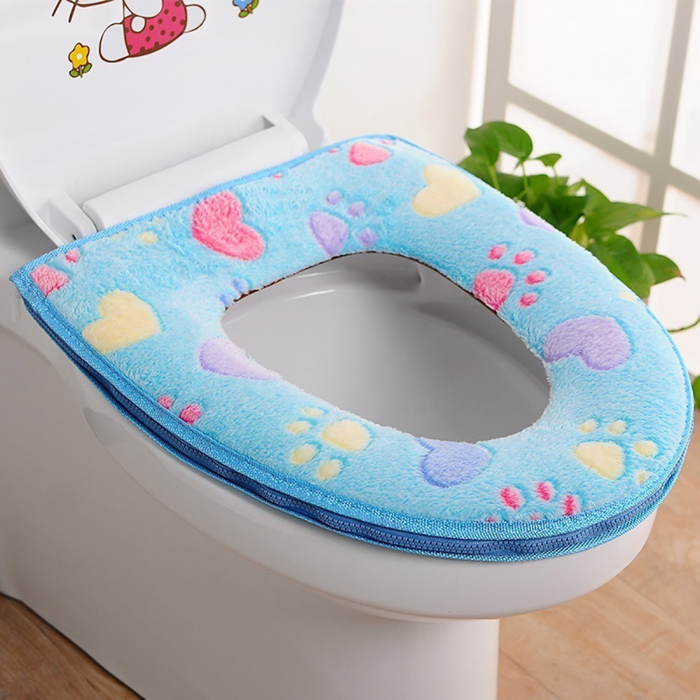 toilet seat cover Bathroom Warmer Toilet Seat Cloth Soft Closestool Washable Lid Top Cover Pad toilet accessories