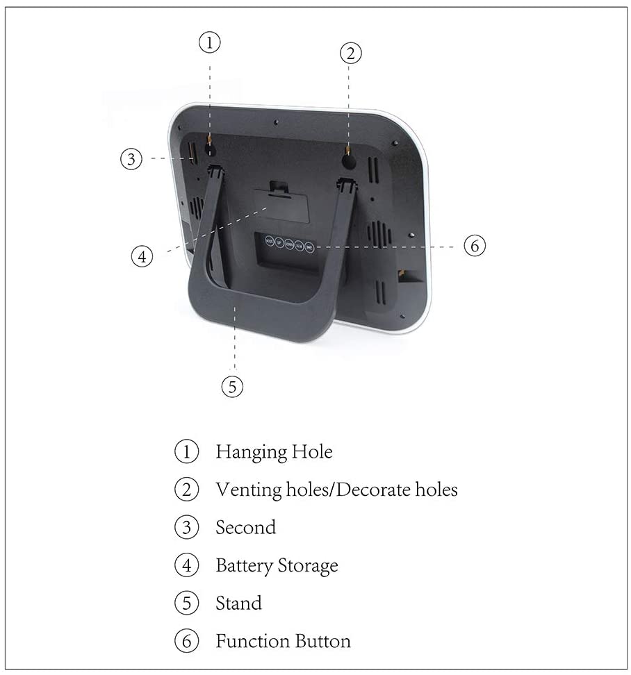 Digital Wall Clock Battery Operated Simple Large LCD Alarm Clocks Temperature Calendar Date Home Decor Large Screen Wall Clock