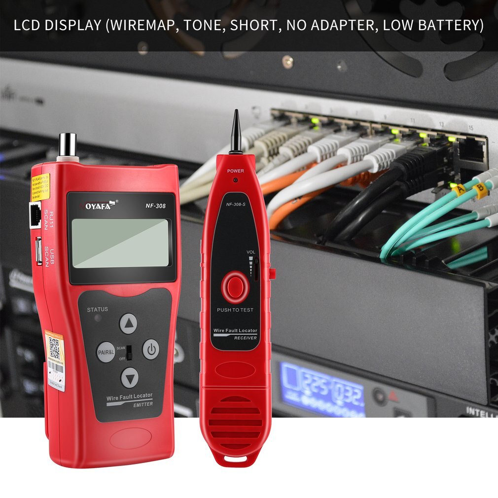 Noyafa NF-308 Multipurpose LCD Display Network Telephone Cable Tester Tracker Line Finder Wire Tester Cable Locator