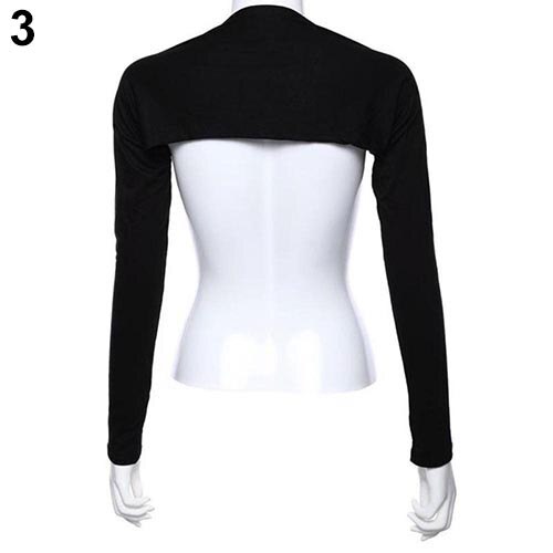 Vrouwen Solid Katoen Stretch Een Stuk Schouder Mouw Zon Arm Cover: Black