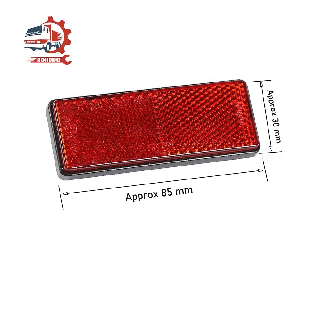 AOHEWEI 3 pcs Self Adhesive Rectangular Reflector Strips for Trailer Carvan Lorry Truck Gate Posts Fence Safety Rear Reflective