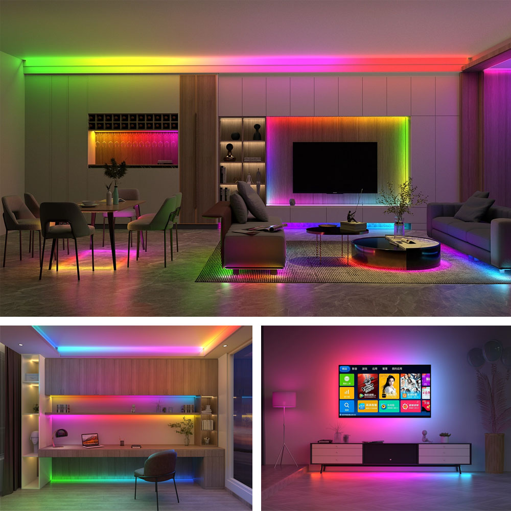 Sk6812(ws2812b)  rgbw rgbww 5050 smd 4 in 1 led-strip et ic-drev 3 leds smart lys 60 leds/m sort/hvid printkort  ip30 65 67 dc12v