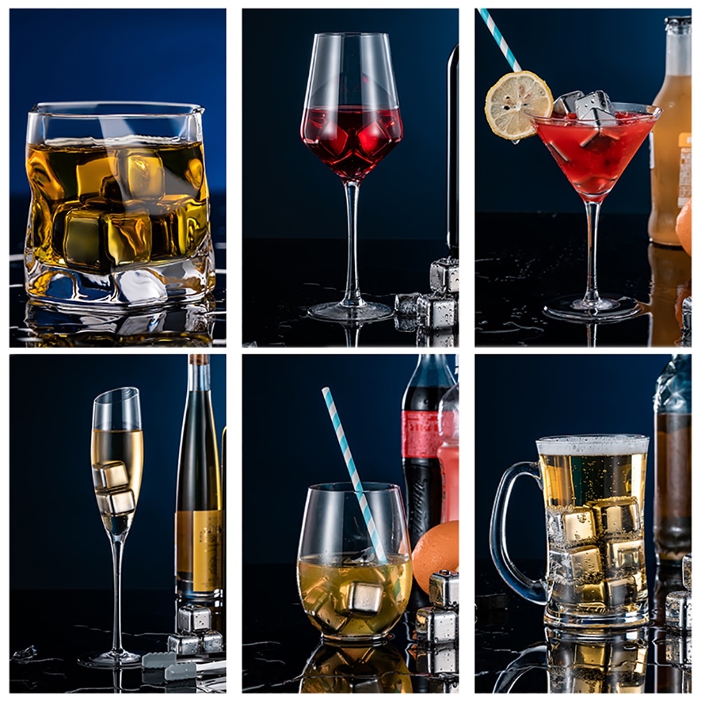 4PCS Stainless Steel Ice Cubes Bar Accessories Home Bars Reusable Food Grade Cooling Ice Stone Keep Your Drink Cold Longer