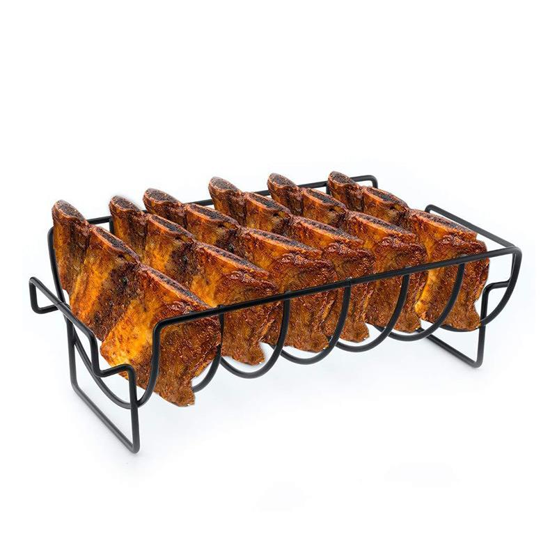 Rib Plank Stand Non Stick Outdoor Thuis Reis Party Grillen Bbq Kip Rundvlees Ribben Rack Rvs Stand Steak Opslag houder