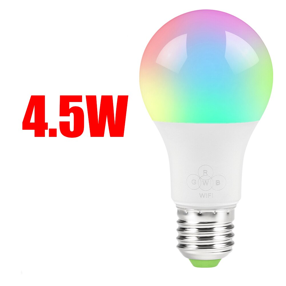 E27 Smart WIFI Bulb 4.5W Dimmable LED Bulb Light Bulb Works with Alexa Google Home Multicolor Wake-Up Lights APP Remote Control: 4.5W