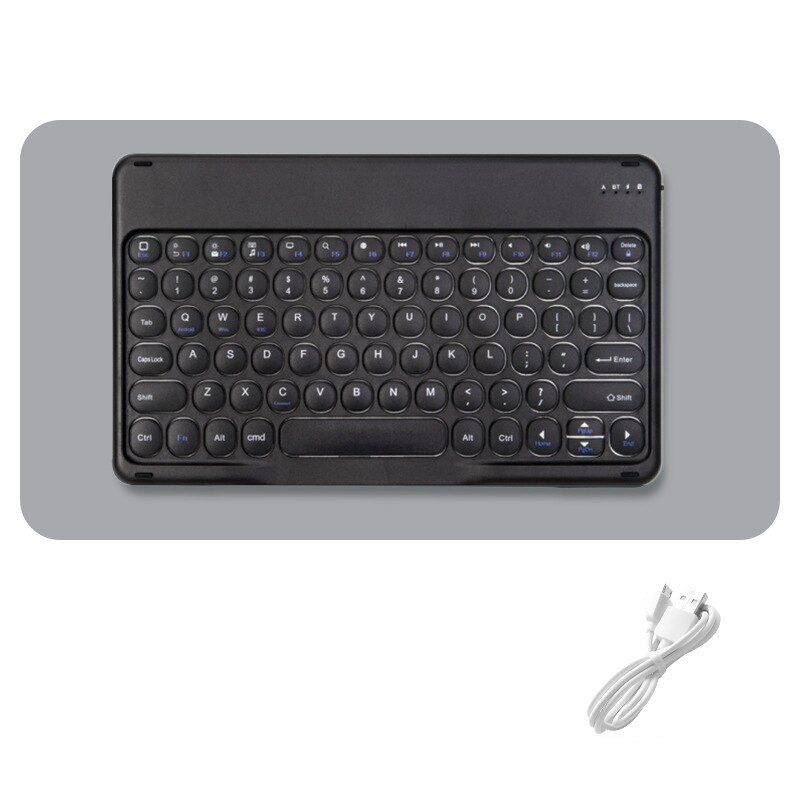 Teclado Universal de 10 pulgadas para teléfono, PC, tableta, Huawei, Samsung, Xiaomi, Bluetooth, iPad Pro 11, 12,9, , Air 4: round black