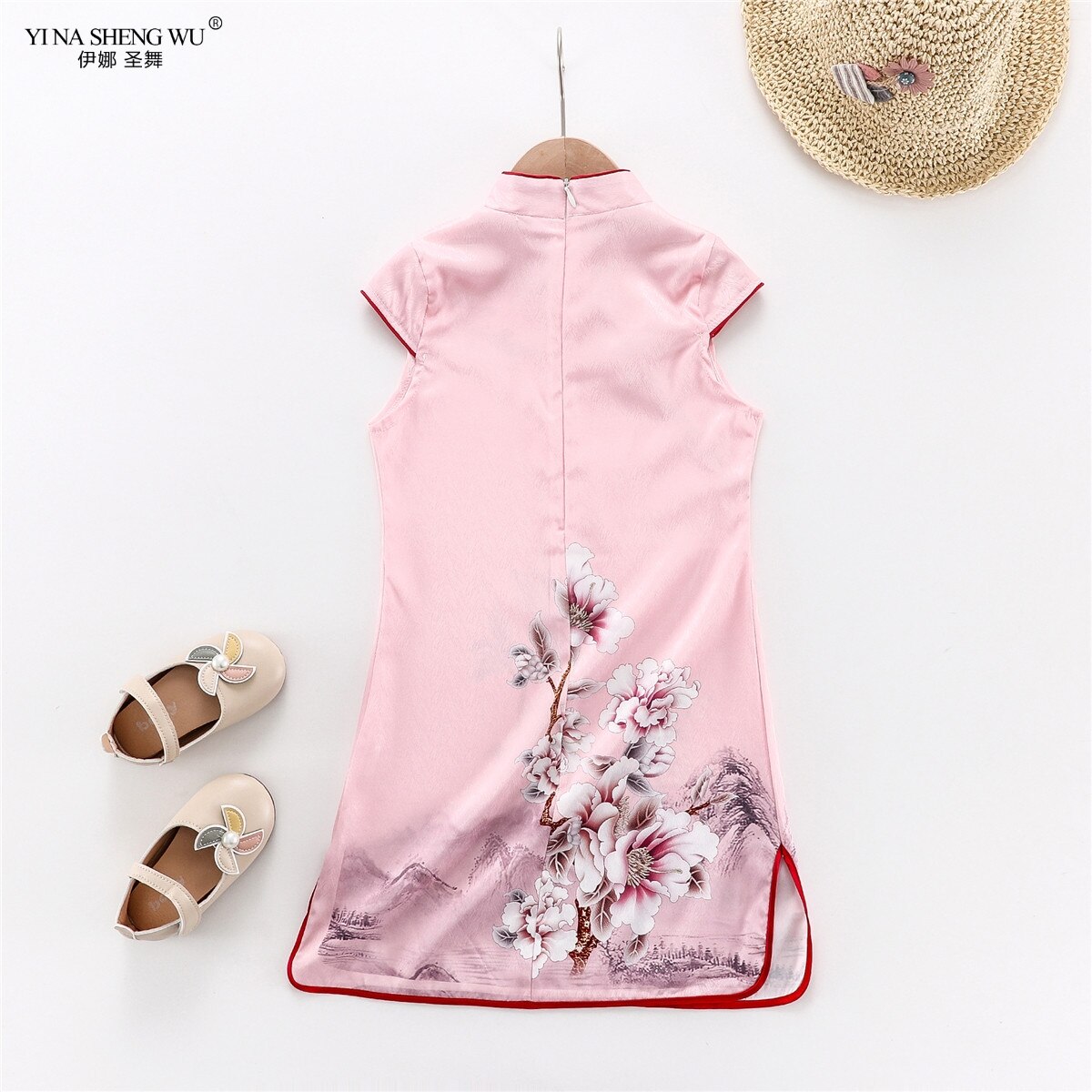 bébé fille été Qipao chinois rose bleu couleurs robes pour enfant nouvel an Style Qipao Cheongsam vêtements vêtements enfants