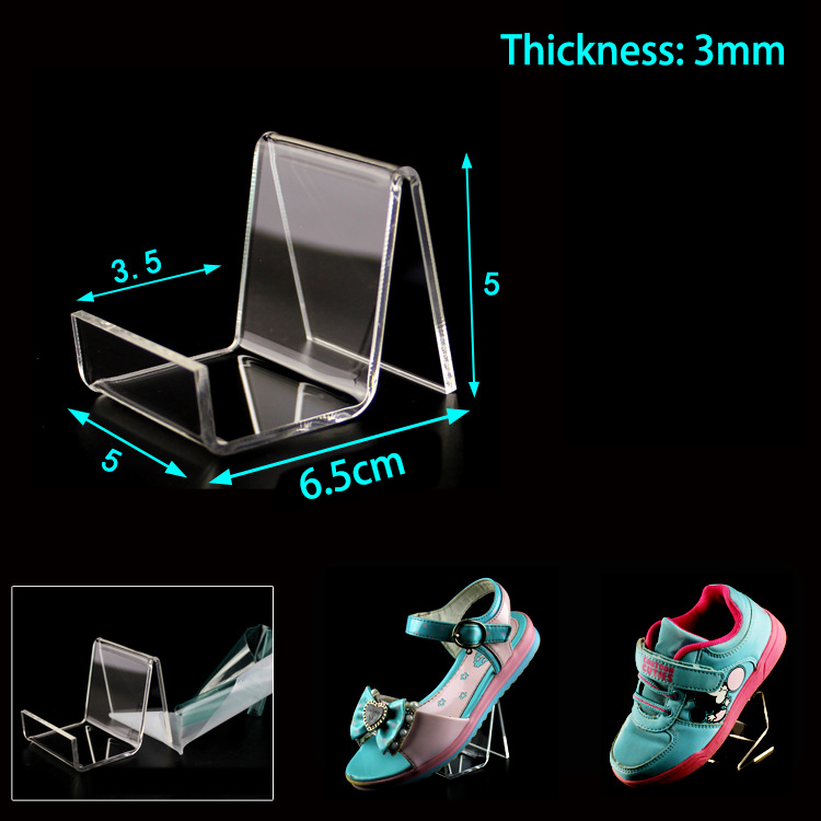 Soporte de exhibición de zapatos transparente de acrílico, soporte de estante de zapatos en forma de U para tienda de zapatos, elevador de exhibición, organizador de almacenamiento de zapatos para el hogar