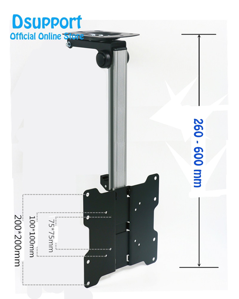Plafond de voiture pliable 17-55 pouces écran LED LCD support de moniteur TV support de montage mural support de montage armoire support TV