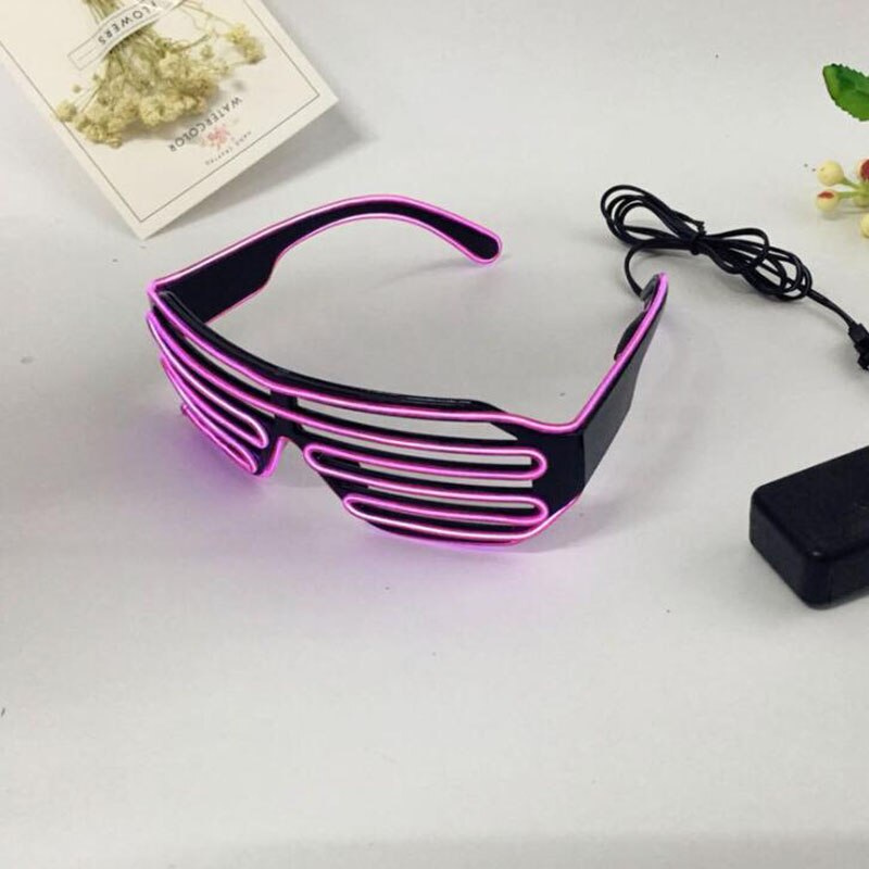5 st / parti glödpartytillbehör el wire ledade fönster nyanser solglasögon festival natt rekvisita glasögon för vuxen slitage: Rosa