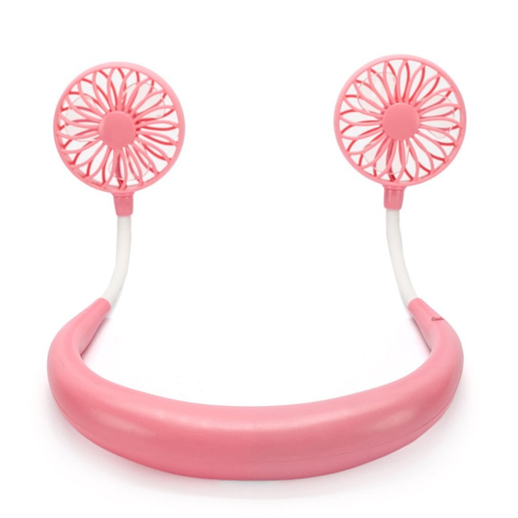 Small Neck Band Portable Mini Air Fan With Dual Fan USB rechargeable Cooler Fan Lazy Fan: Default Title