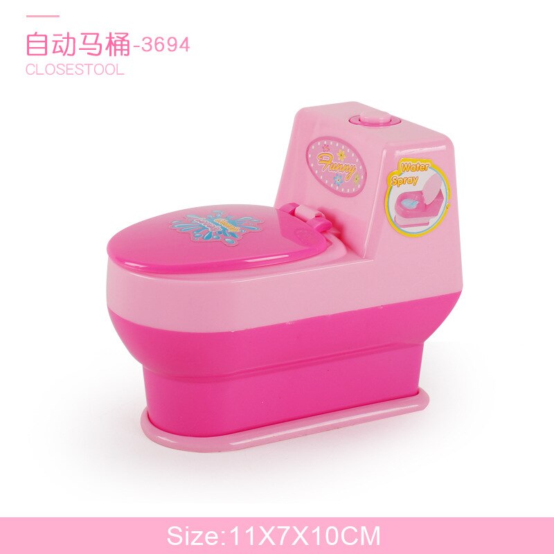 Mini Kitchen Toys Plastic Simulation Home Appliances Play House Toy Baby Girls Pretend Play Toys For Kids Children Games Tools: Automatic toilet