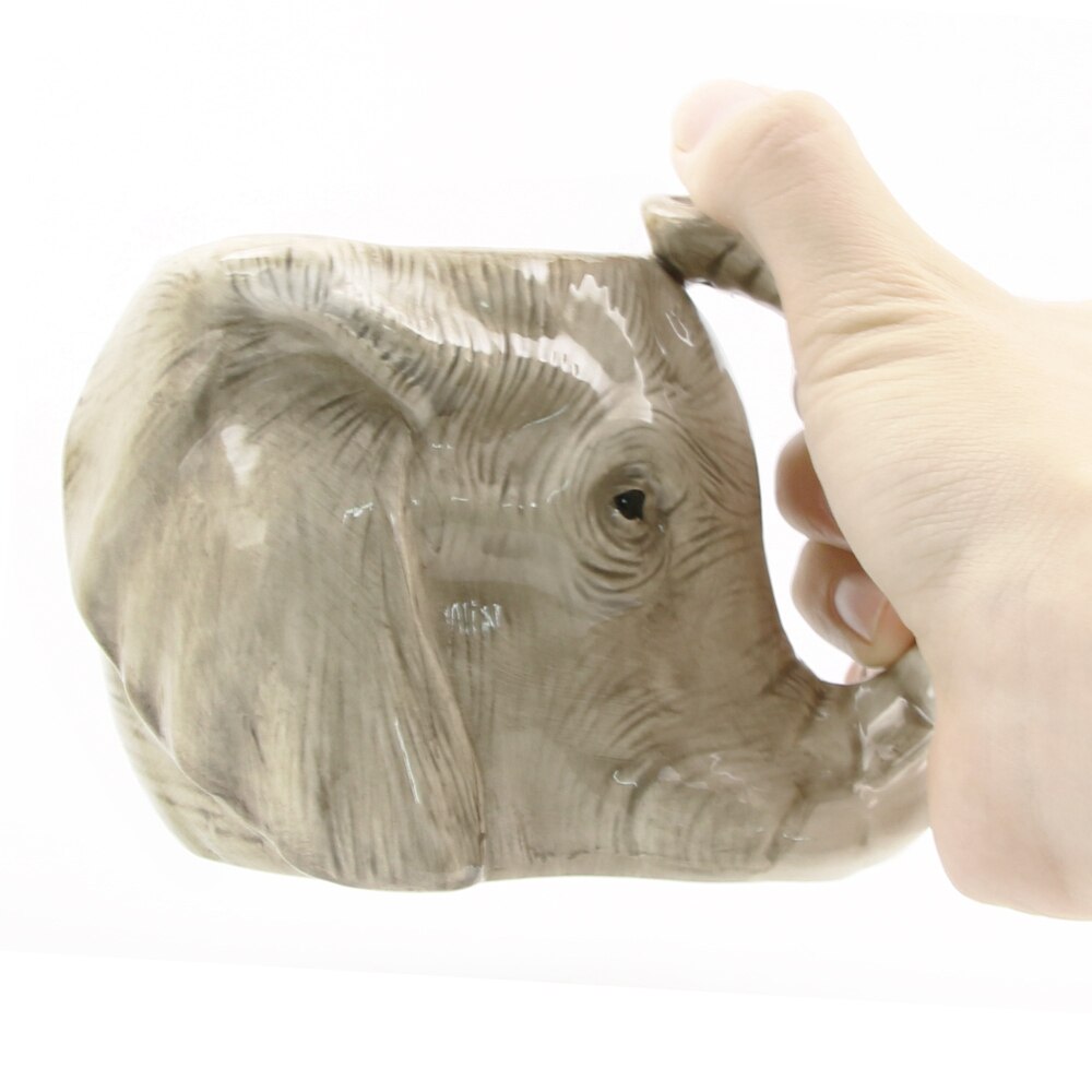 1 Piece Wildlife Animal Coffee Mug Wild Elephant Adventure 3D Elephant Mug Ceramic Elephant Cup Adorable Office Mug