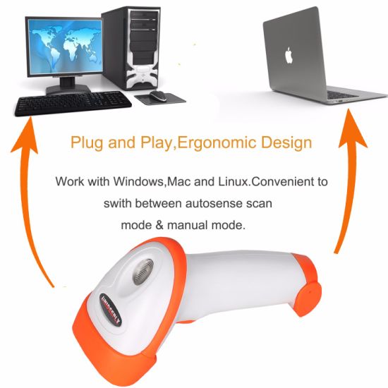 2D Wired USB Handheld Barcode Scanner, Qr Barcode Reader for Mobile Phone