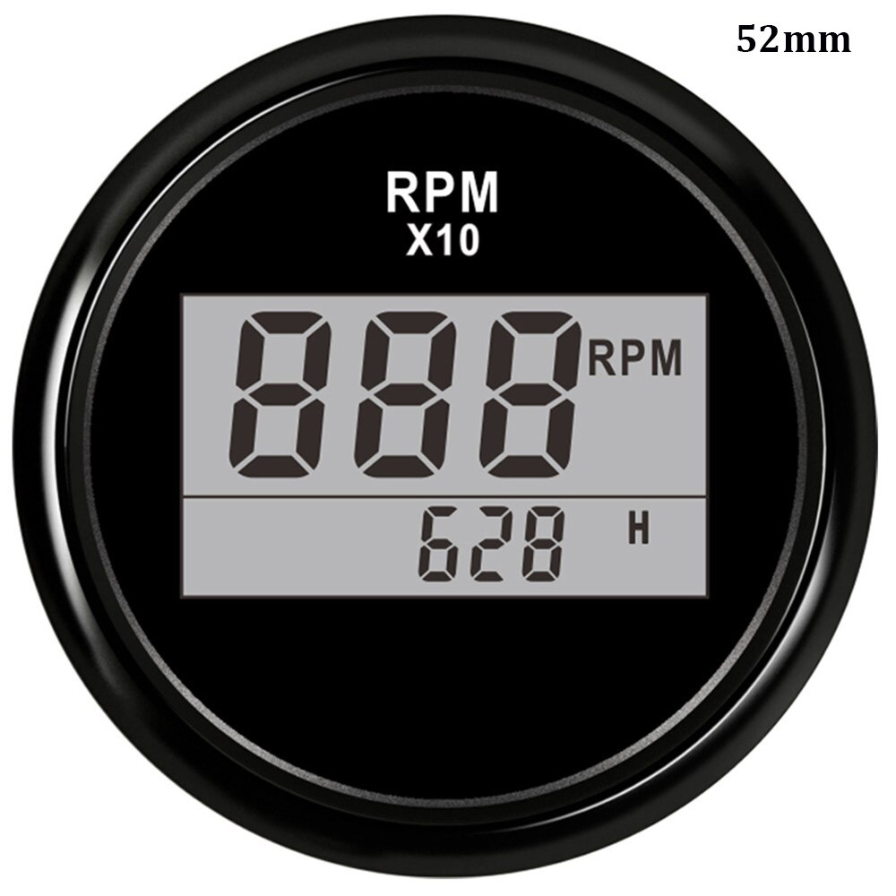 8000 rpm Tachometer Boat Car Marine Tacho Gauge with LCD Hourmeter 85mm Tachometer Diesel &amp;Gasoline Engine RPM Gauge 9~32V: Digital rpm BN