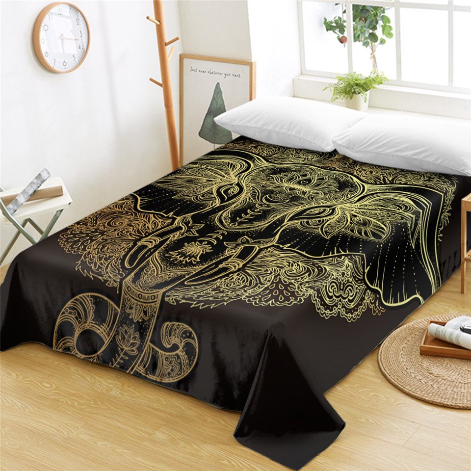 BeddingOutlet Elephant Bed Sheets 3D Printed Flat Sheet Photography Bed Linen Adults Black and White Bedspreads Queen: 4 / Queen 235cmx269cm